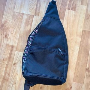 Vera Bradley Black One Strap Sling Backpack Purse